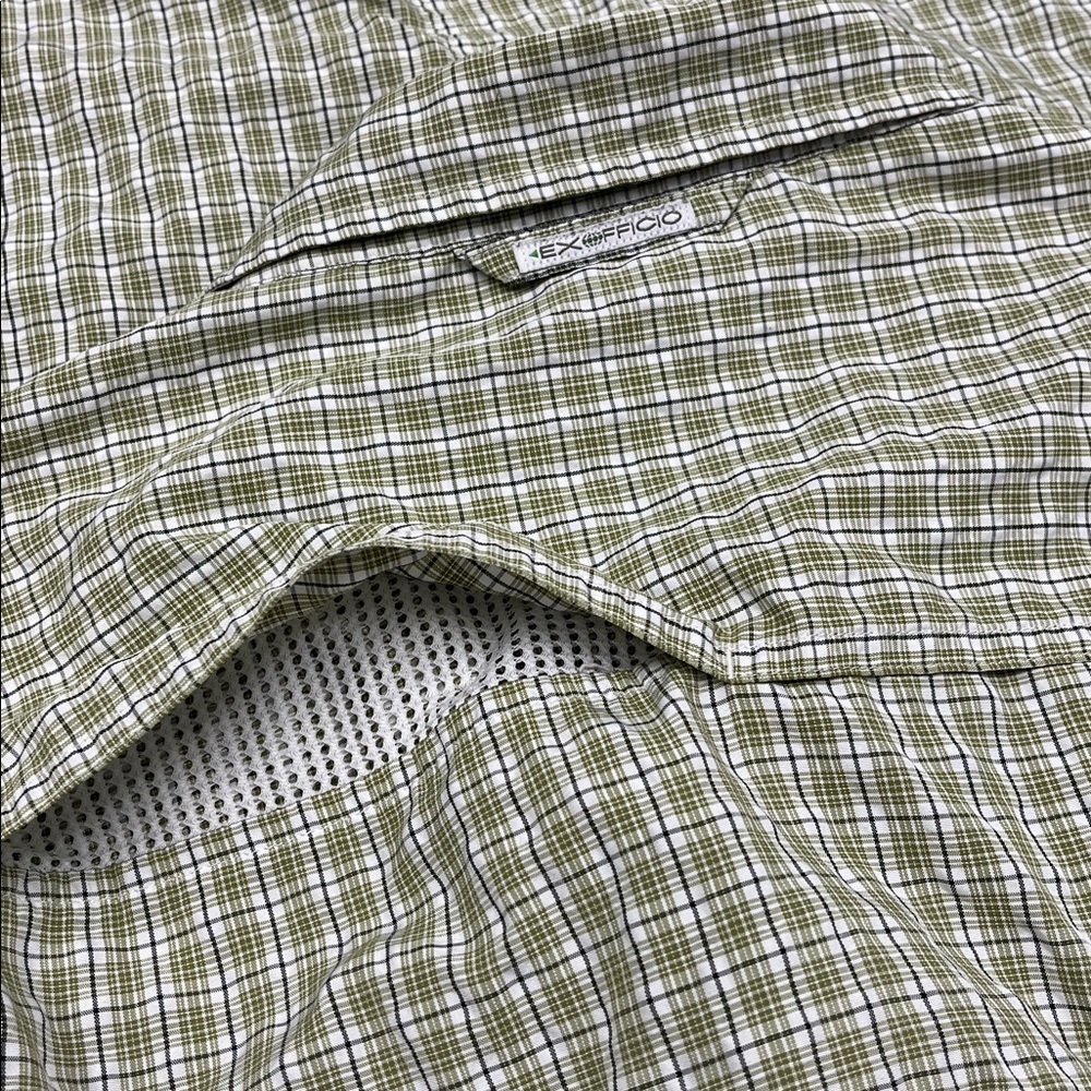 Exofficio Men's Light Green Checkered Button Down Shirt Size XXL - Picture 8 of 9